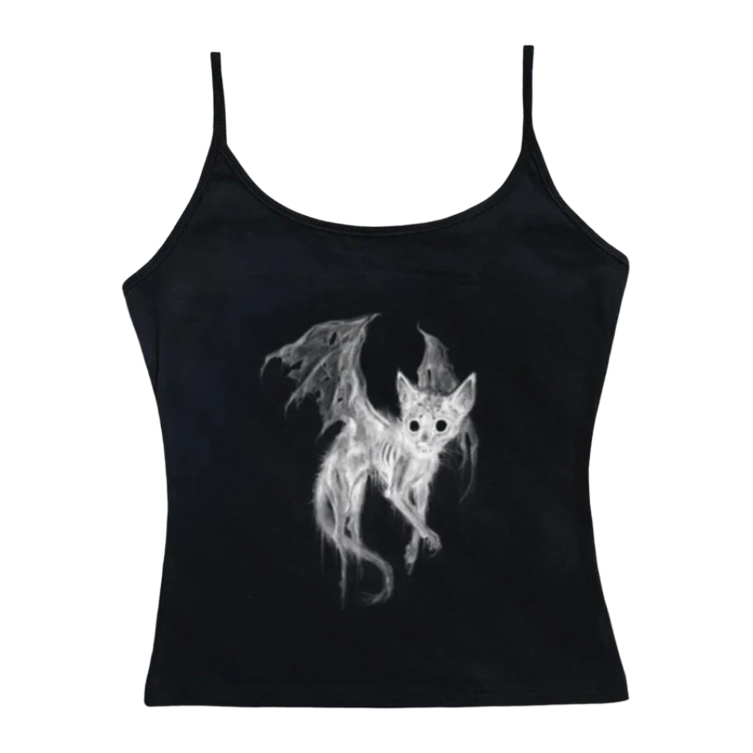 Bat Cat Alt Goth Horror Top Black 5 Shoptery