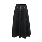 Visual Kei Black Lace Bustier & Layered Ruffle High-Low Skirt Set 2911 Shoptery