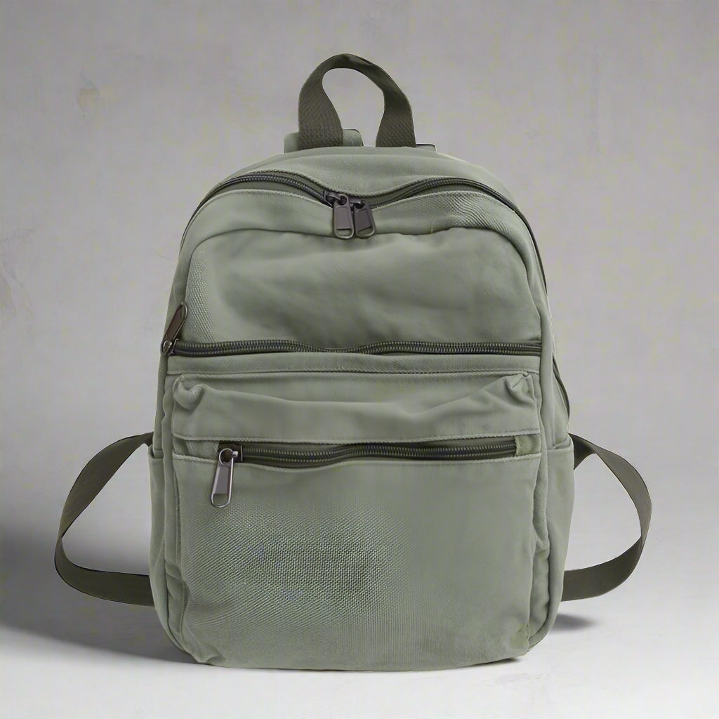 Lilac Mini Canvas Aesthetic Backpack army green Shoptery