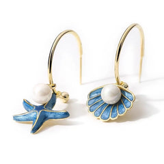 Ocean Muse Pearl Coquette Earrings blue Shoptery