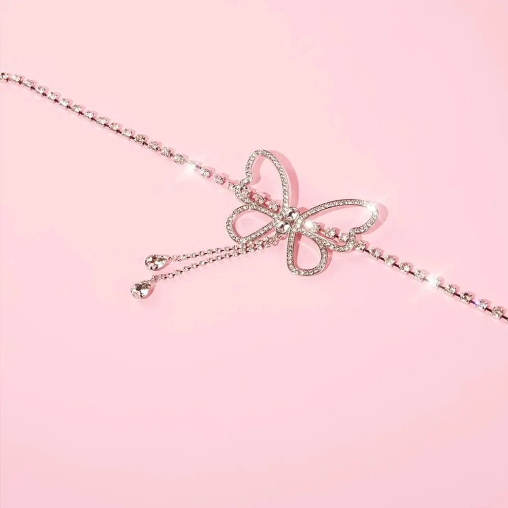 Fairy Kei Pastel Lace Crop Top & Pink Mini Skirt with Rhinestone Belt Gold-color Shoptery