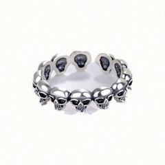 Skull Chain Armor Alt Ring Silver resizable Shoptery