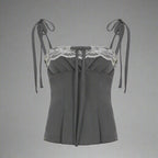 Soft Alt Bow Corset Top GRAY Shoptery