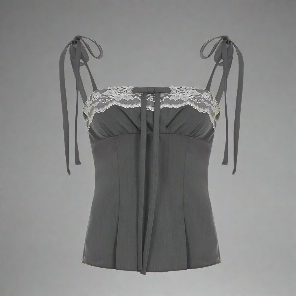 Soft Alt Bow Corset Top GRAY Shoptery