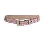 Gyaru Rhinestone Studded Bling Belt with Crystal Embellishments pink 106cm Shoptery