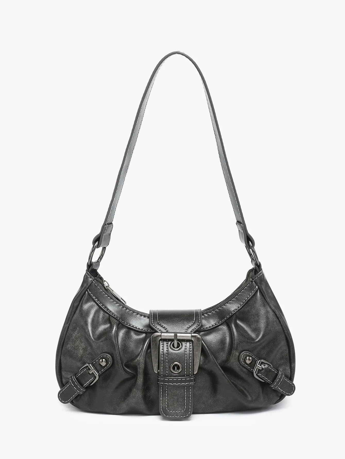 Buckle Rouge Y2k Shoulder Bag Grey Shoptery