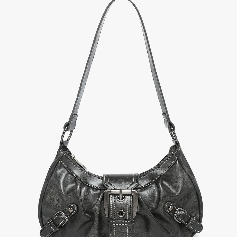 Buckle Rouge Y2k Shoulder Bag Grey Shoptery