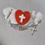 Menhera Cross Heart Wing Hair Clips with Syringe & Pill Charms white red Shoptery