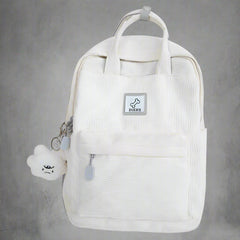 Teddy Corduroy Kawaii Backpack white Shoptery