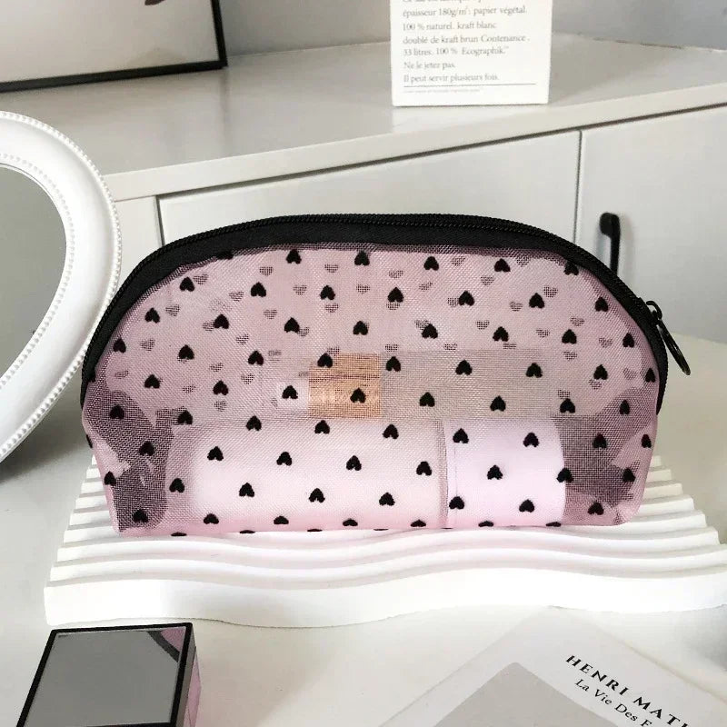 Sheer Hearted Aesthetic Cosmetic Bags Pink-NO.2 Shoptery