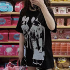 Jirai Kei Twin Bunny Girl Anime Graphic Layered T-Shirt Dress Shoptery