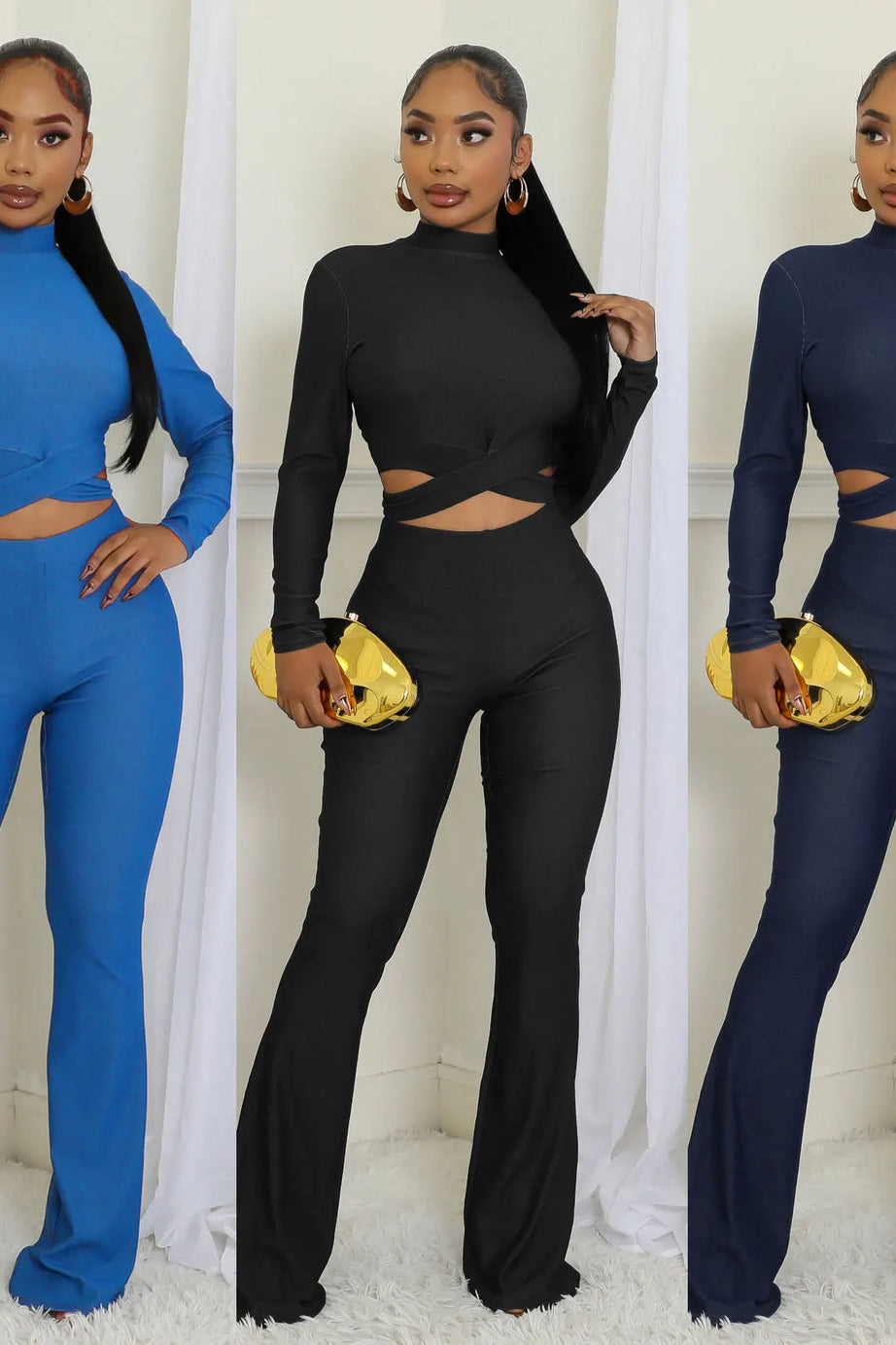 New Bandag Solid Tops 2 Piece Pant Set