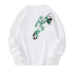 Panda Grove Cozy Edgy Sweatshirt White thin Shoptery