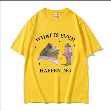 Surreal Frog Meme Aesthetic T-Shirt Yellow Shoptery
