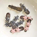 Decora Triple Star Hair Clip Barrette Set Pink Silver 4Pcs Shoptery