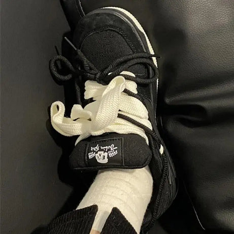 Dualcore Lace-Up Edgy Chunky Sneakers Shoptery