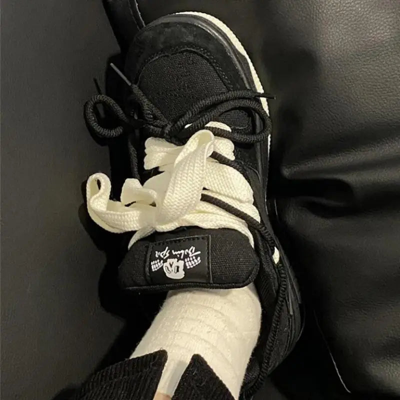 Dualcore Lace-Up Edgy Chunky Sneakers Shoptery