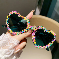 Cute Candy Pop Heart Sunglasses Dark Green As The Picture Shoptery
