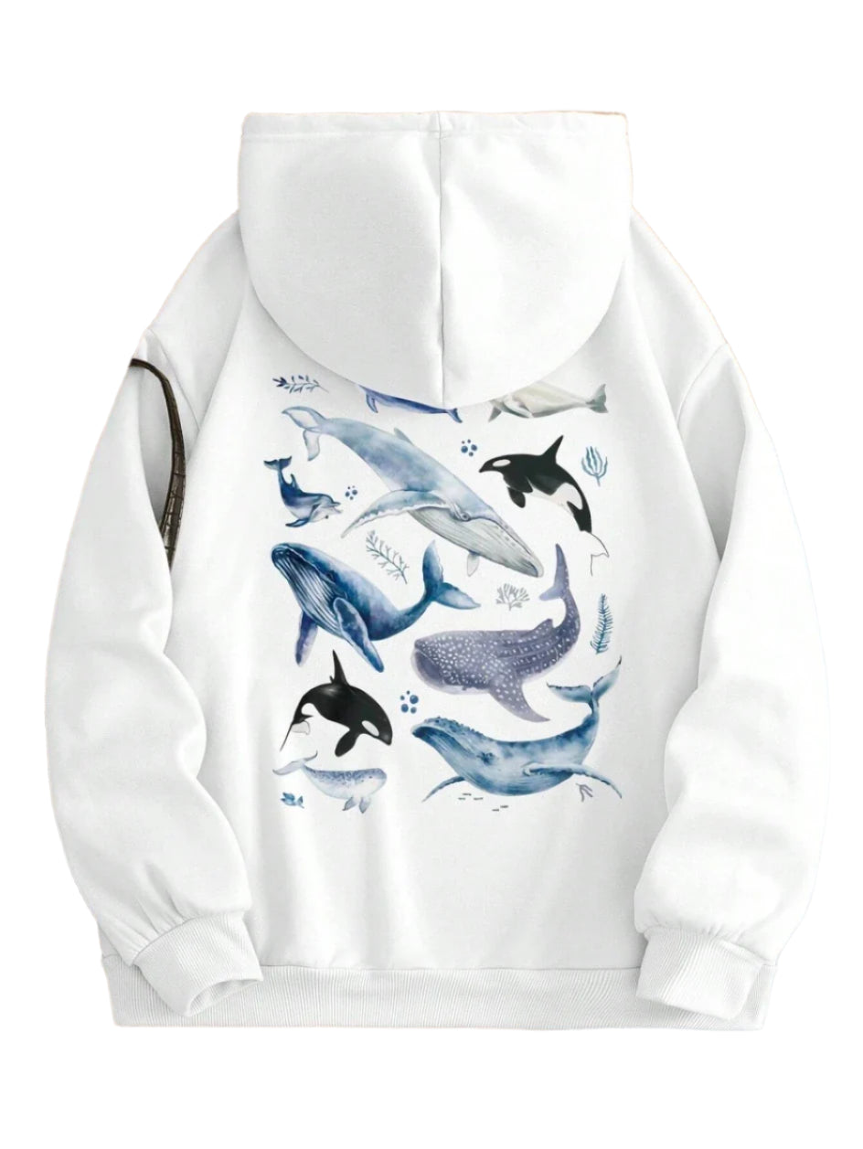 Ocean Friends Whale Aesthetic Hoodie Shoptery