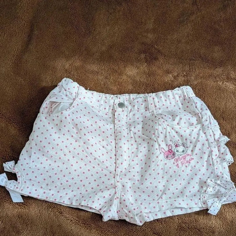 Fairy Kei Hello Piano Polka Dot Bow Shorts WHITE Shoptery