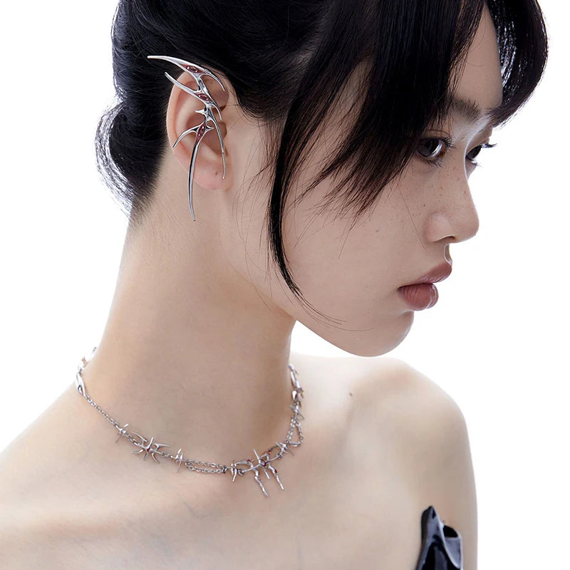 Visual Kei Silver Thorn Dragon Claw Ear Crawler Climber Set Shoptery