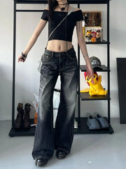Alt Midnight Groove Wide Leg Jeans Black Shoptery