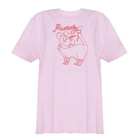 Aesthetic Cowboy Cat Graphic T-shirt Pink Shoptery