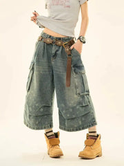 Rugged Core Utility Y2k Shorts Blue Shoptery