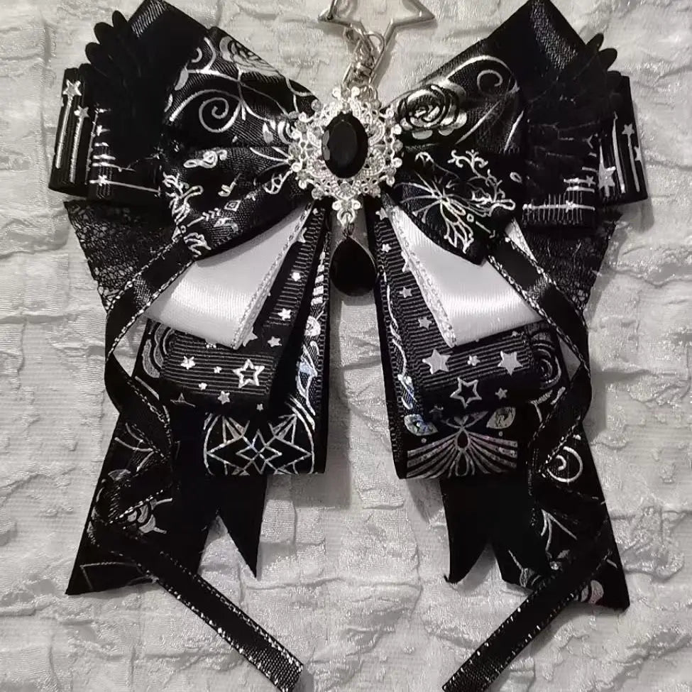Fairy Kei Angel Wing Pearl Rhinestone Hair Bow Clip Accessory 3 Shoptery