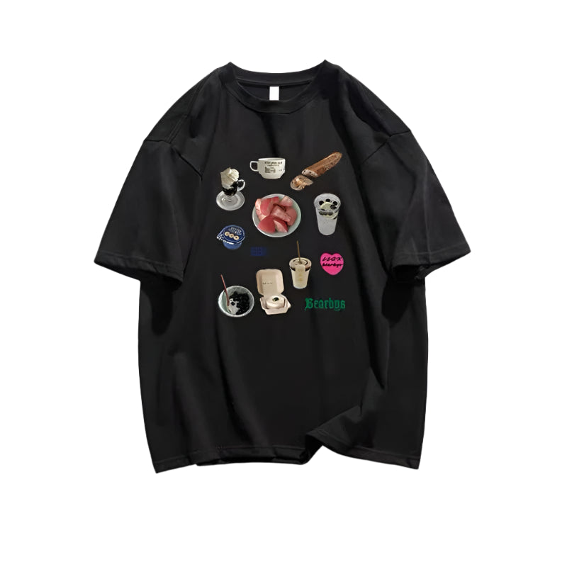 Café Essentials Graphic Aesthetic T-Shirt black Shoptery