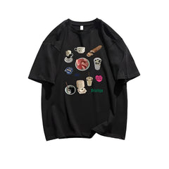 Café Essentials Graphic Aesthetic T-Shirt black Shoptery