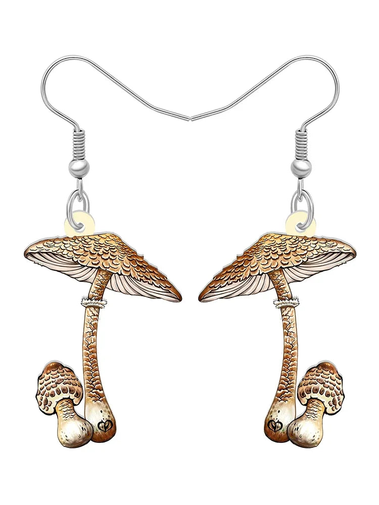 Forest Charm Mushroom Earrings Gold Shoptery