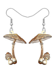 Forest Charm Mushroom Earrings Gold Shoptery