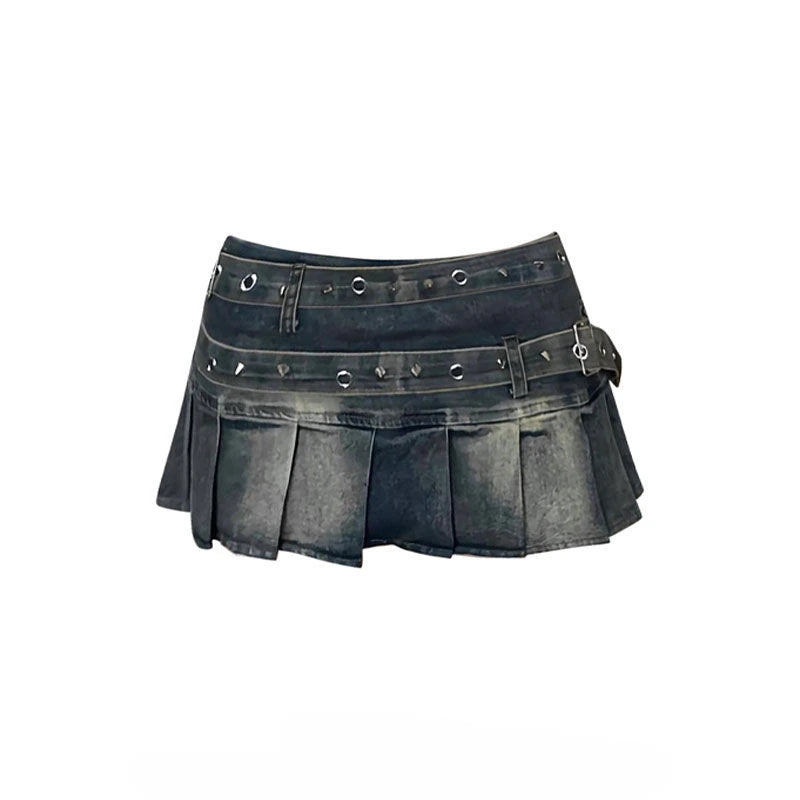Edgy Metal Pleat Skirt AA-1 Shoptery