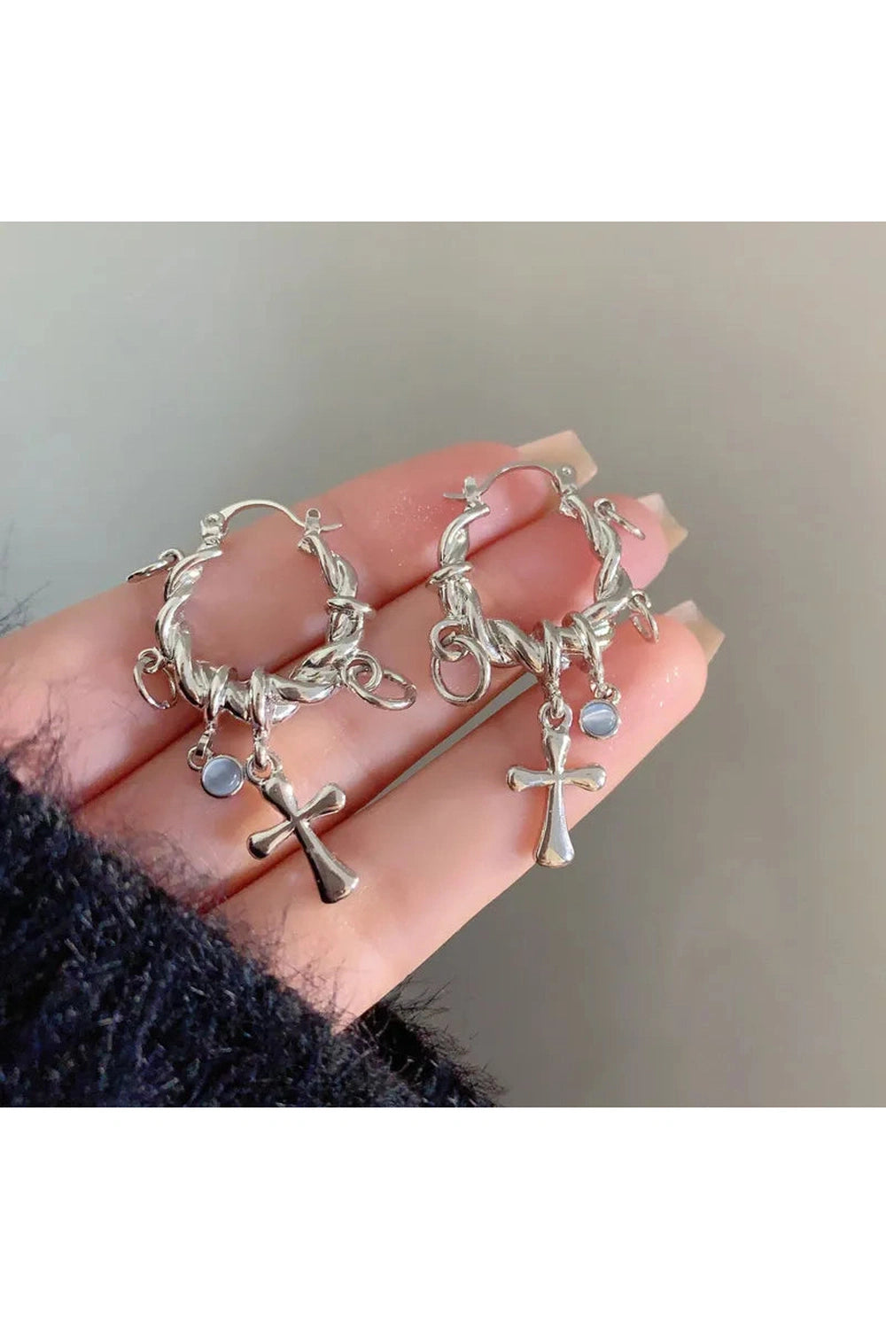 Alt Barbed Halo Gothic Earrings A-Ear Buckle Shoptery