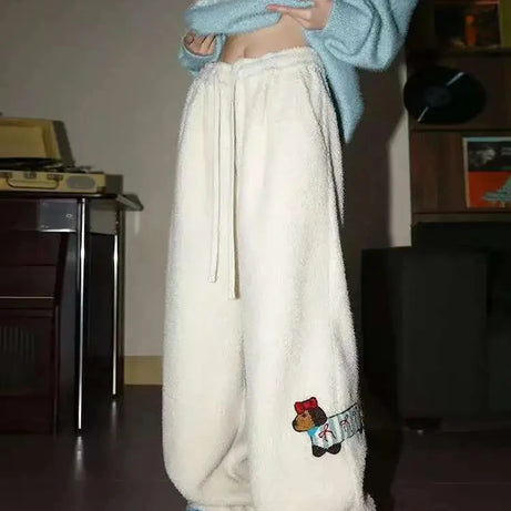 Plush Pup Drawstring Pants APRICOT Shoptery