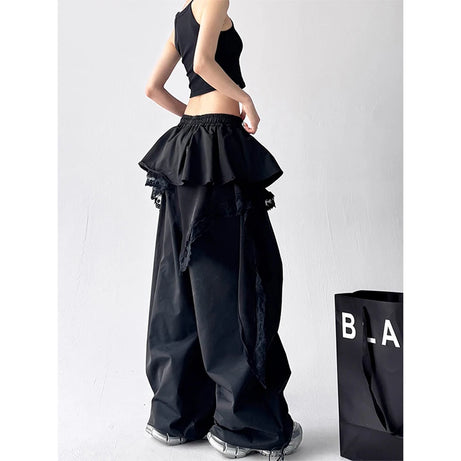 Y2k Shadow Ballet Layered Pants Shoptery