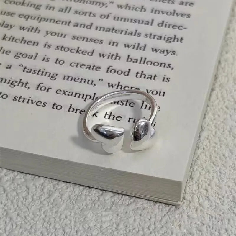 Aesthetic Double Heart Glow Ring Shoptery