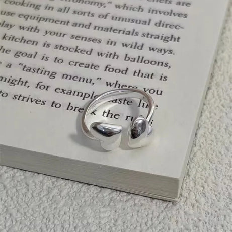 Aesthetic Double Heart Glow Ring Shoptery