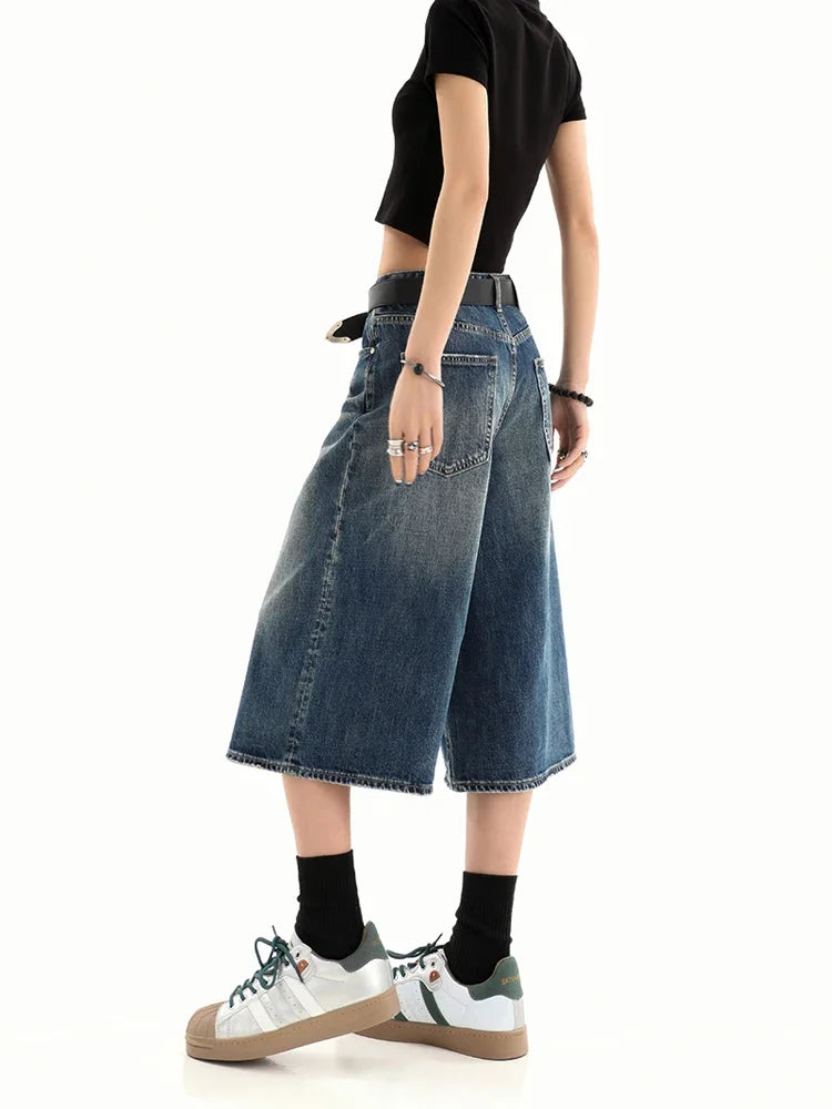Washed Downtown Y2k Denim Shorts Shoptery
