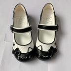 Fairy Kei Pastel Cat Mary Jane Flats with Bow Detail black Shoptery