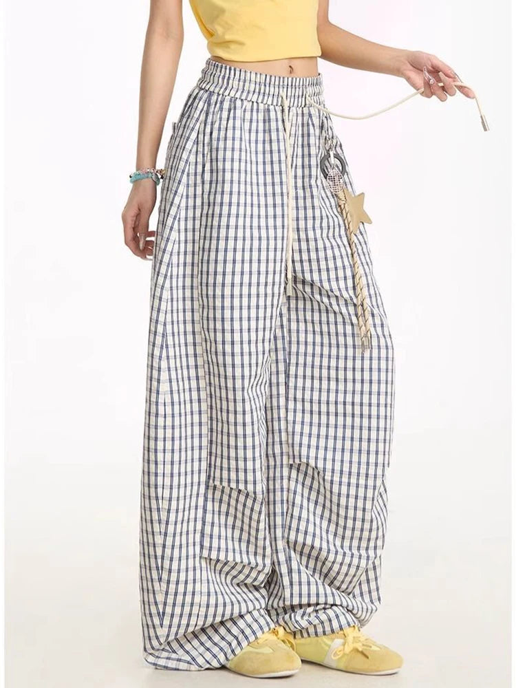 Cloud Check Parachute Edgy Pants Shoptery