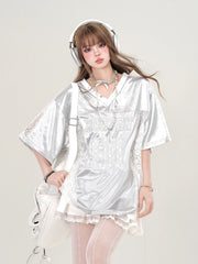 Kawaii Satin Sport Top Gray Shoptery