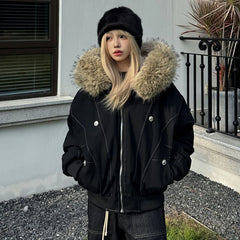 Winter Drift Faux Fur Jacket black Shoptery