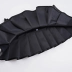 Visual Kei Black PU Leather Studded Pleated Mini Skirt Shoptery