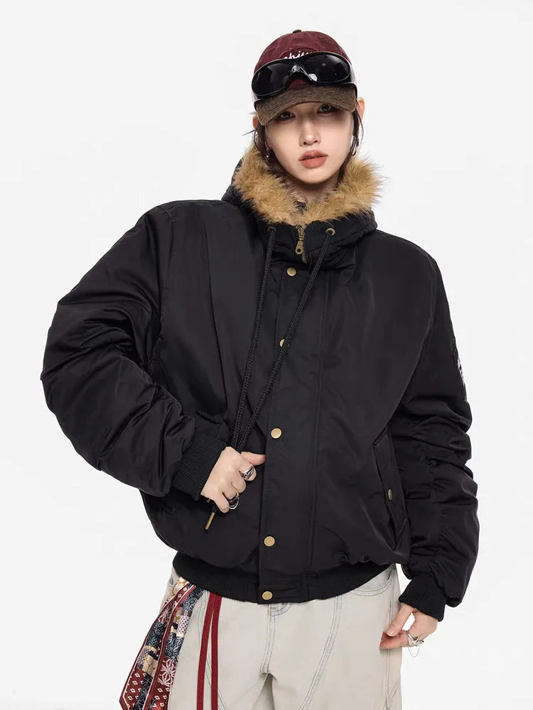 Midnight Prowl Fur Hood Jacket Shoptery