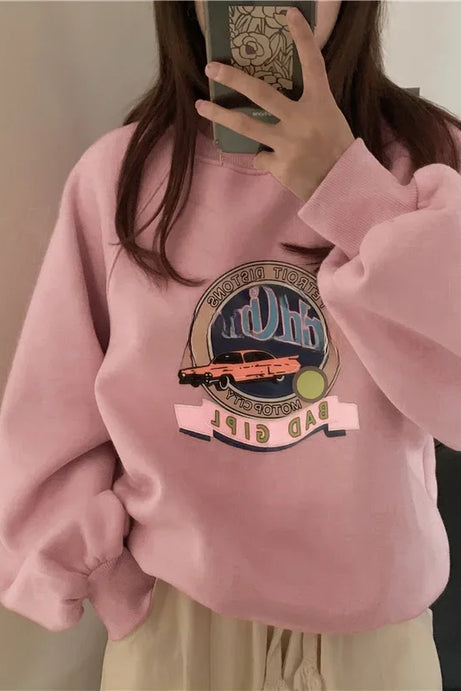 Pastel Pink Graphic Sweatshirt