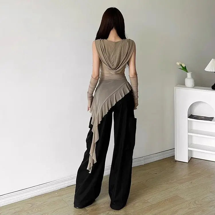 Dune Mirage Draped Y2k Top Shoptery