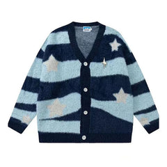 Celestial Wave Cozy Cardigan Blue Shoptery