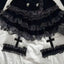 Visual Kei Black Velvet Ruffle Lace Cross Jacket & Mini Skirt Set Only skirt Shoptery